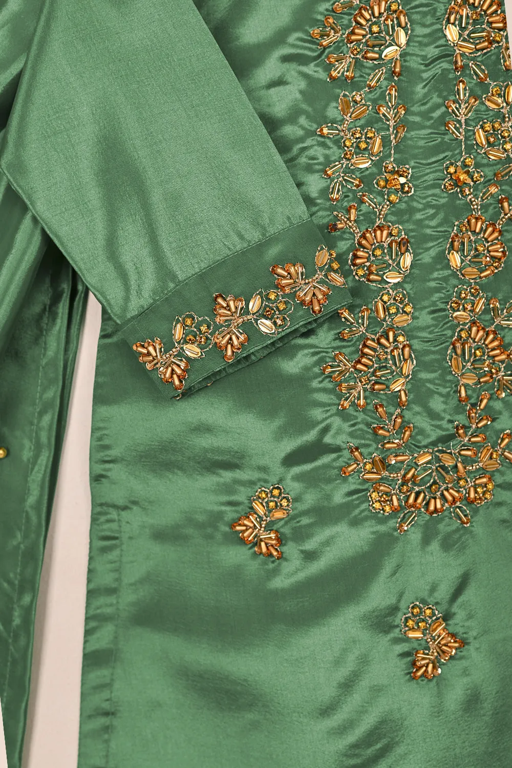 TKF-179-Sea Green - Kids 3Pc Ready to Wear Silk Formal Dress