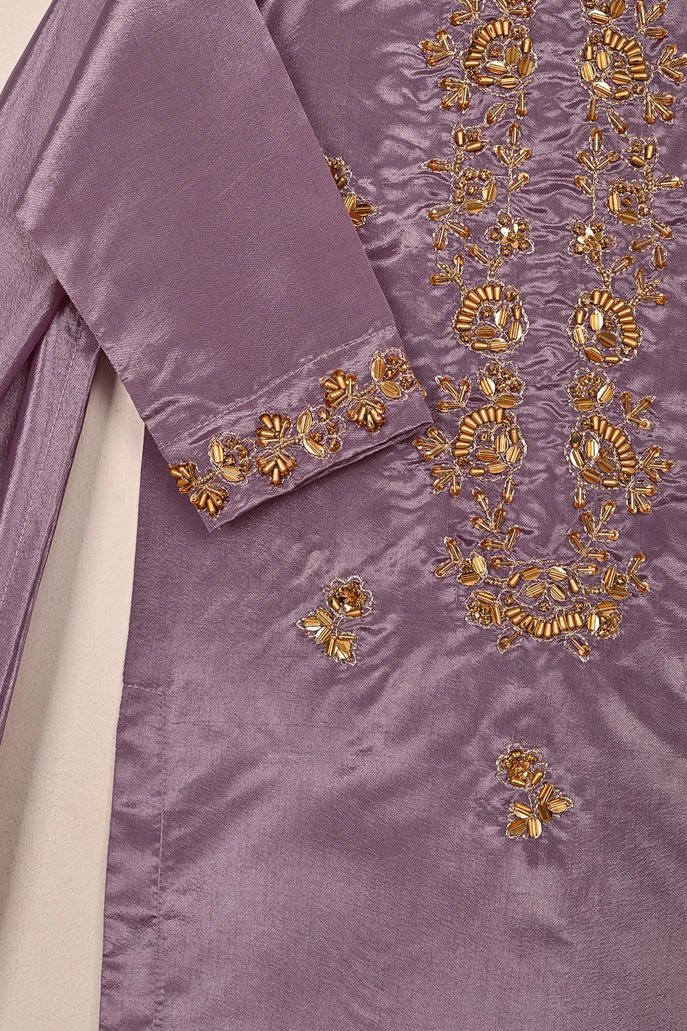 TKF-214-Purple - Kids 3Pc Ready to Wear Silk Formal Dress