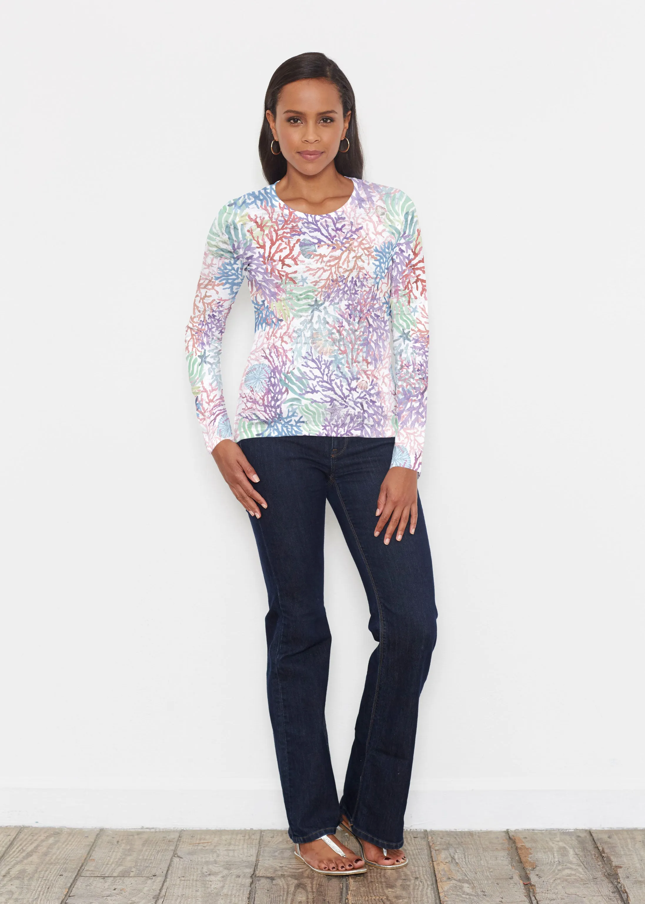 Tropic Coral (8112) ~ Signature Long Sleeve Crew Shirt