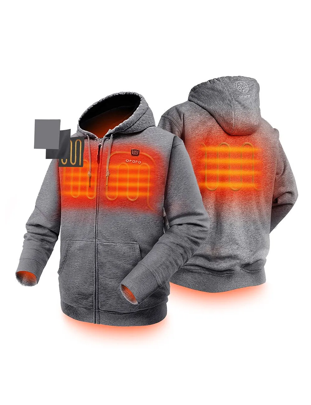 Unisex Heated Fleece Hoodie - Grey