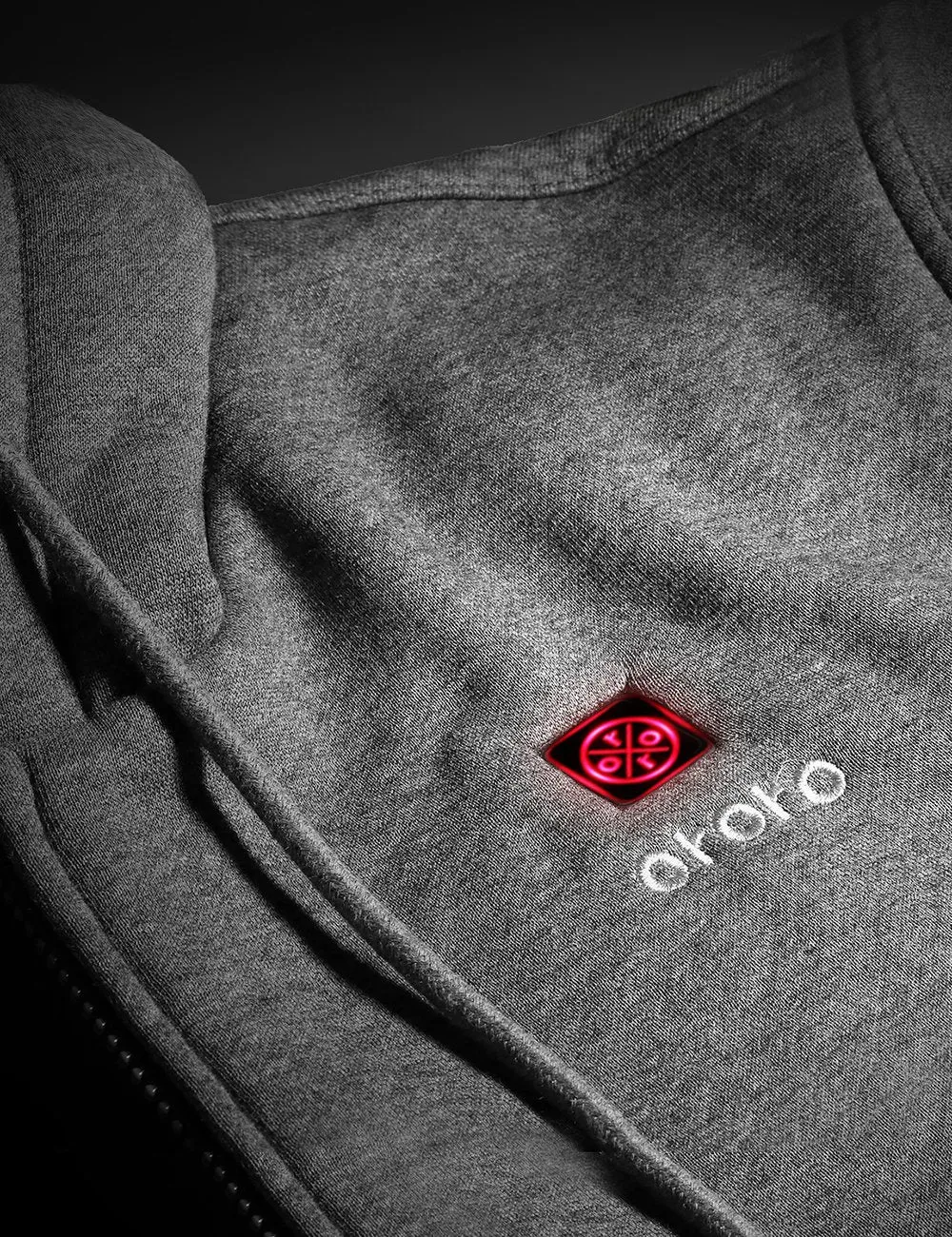 Unisex Heated Fleece Hoodie - Grey