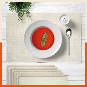 Vera Premium Jute Table Mats / Placemats for Home Dining Table | (Cream - Set of 6 - 45cm x 30cm)