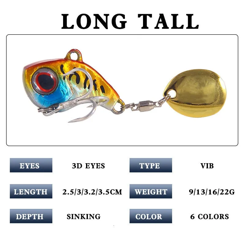 Vibration Fishing Lure Weights 9-22g Metal Fish Bait Fishing Bait Spinner Bait Tackle Vib