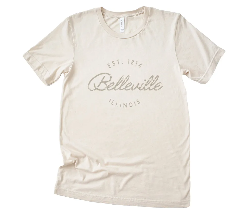 Vintage Script City w State EST - Custom T-Shirt