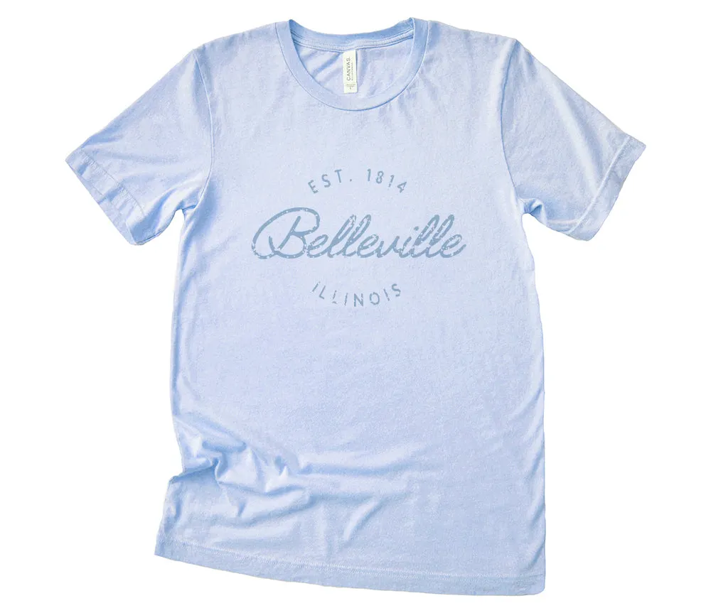 Vintage Script City w State EST - Custom T-Shirt