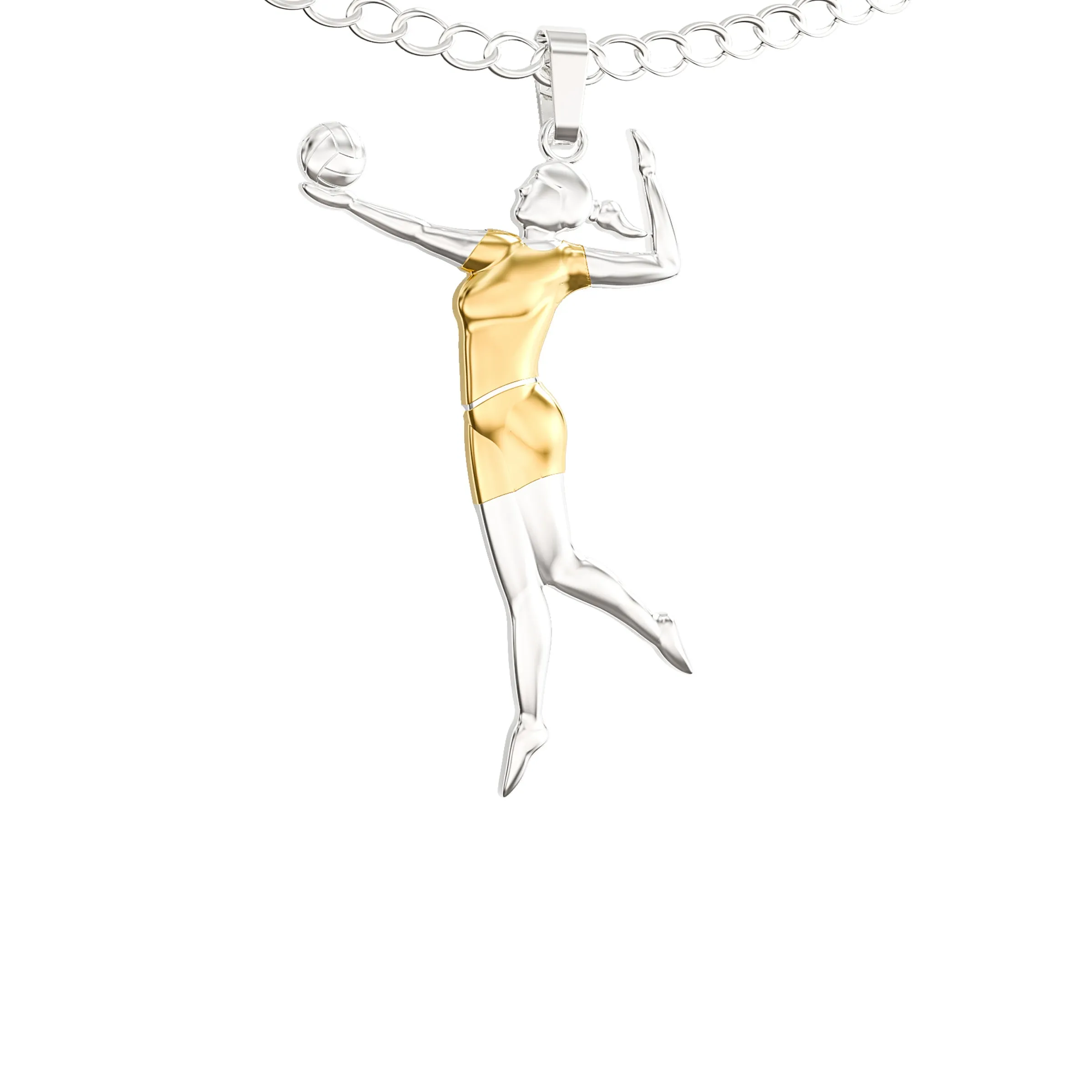 Volleyball Gift Necklace – Cute Volleyball Player Pendant Charm for Girls & Teens on a Volleyball Team – Inspirational Message Card