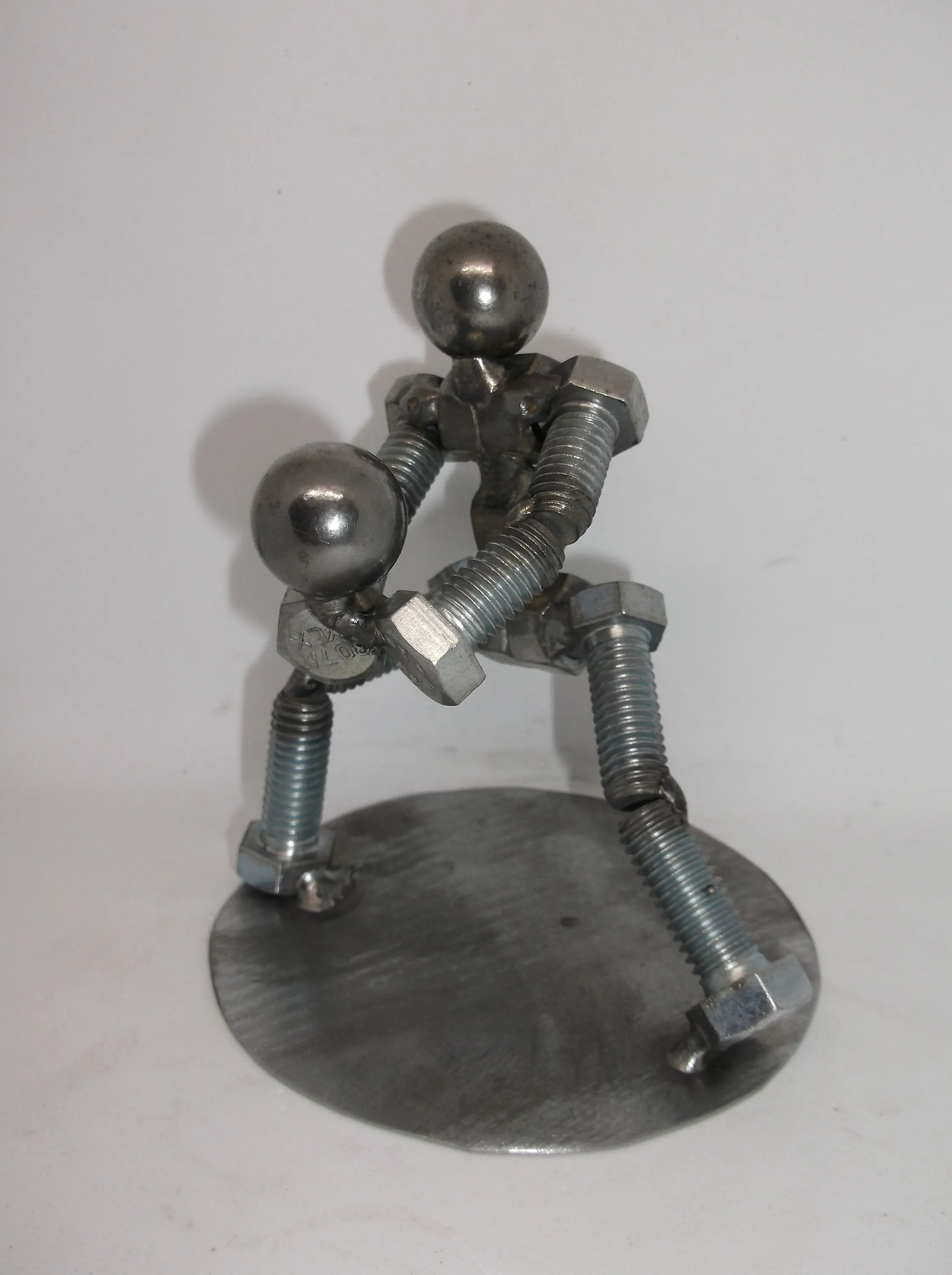 Volleyball Player, Metal Figurine, Upcycled Metal Art