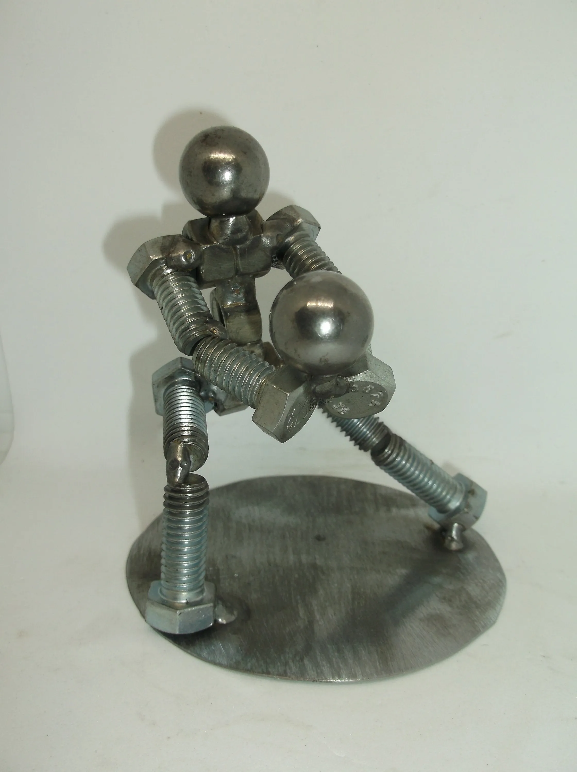 Volleyball Player, Metal Figurine, Upcycled Metal Art