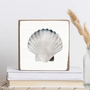 Watercolor Shell Decorative Wooden Block