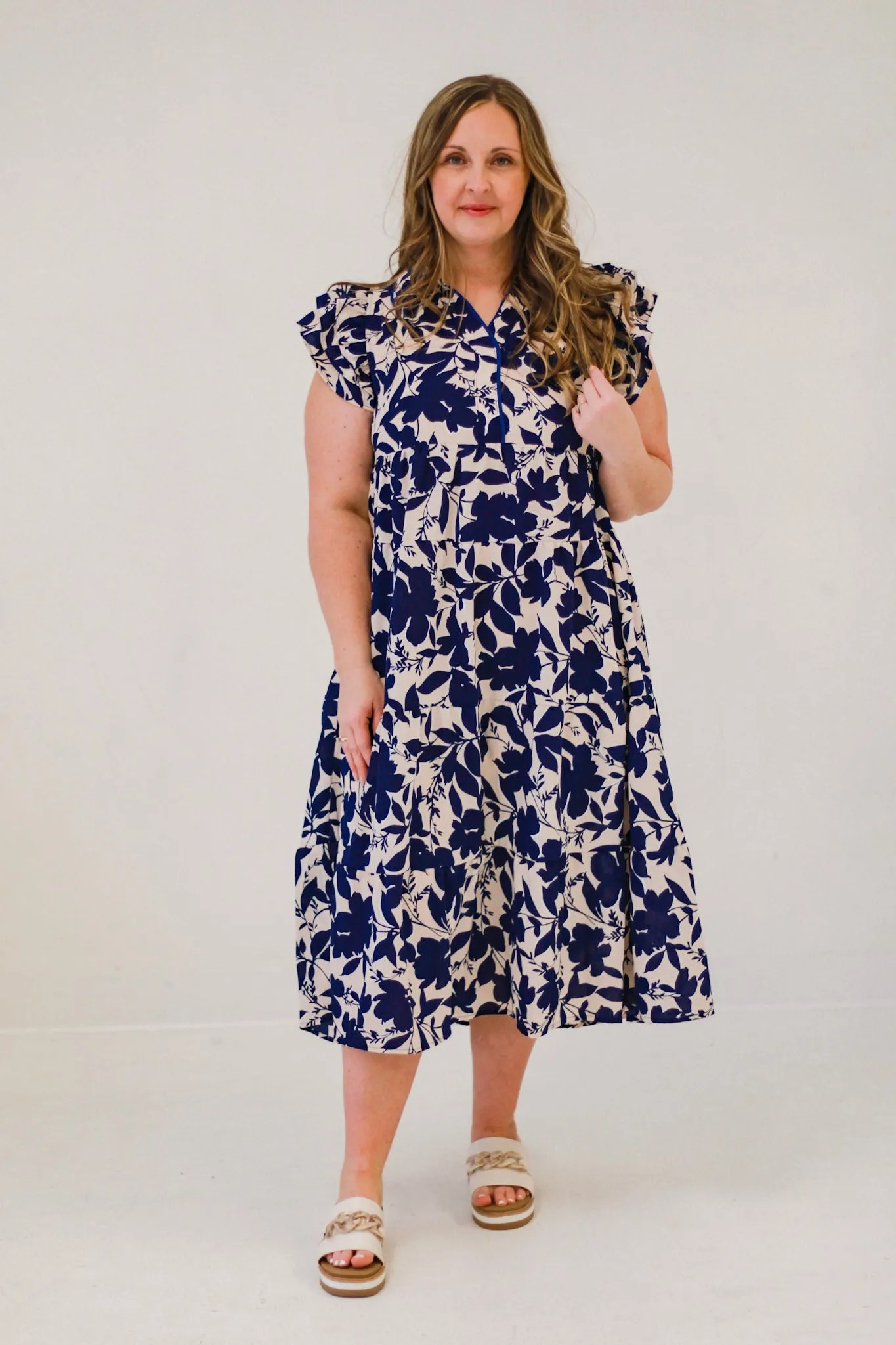 What I Love About Sunday Navy/Cream Dress