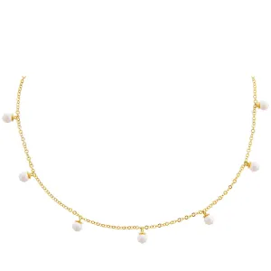 White Pearl Dangling Choker