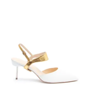 White Stiletto   Gold Elsie
