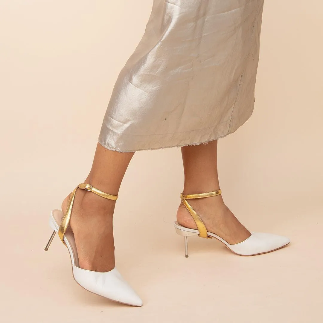 White Stiletto   Gold Marilyn