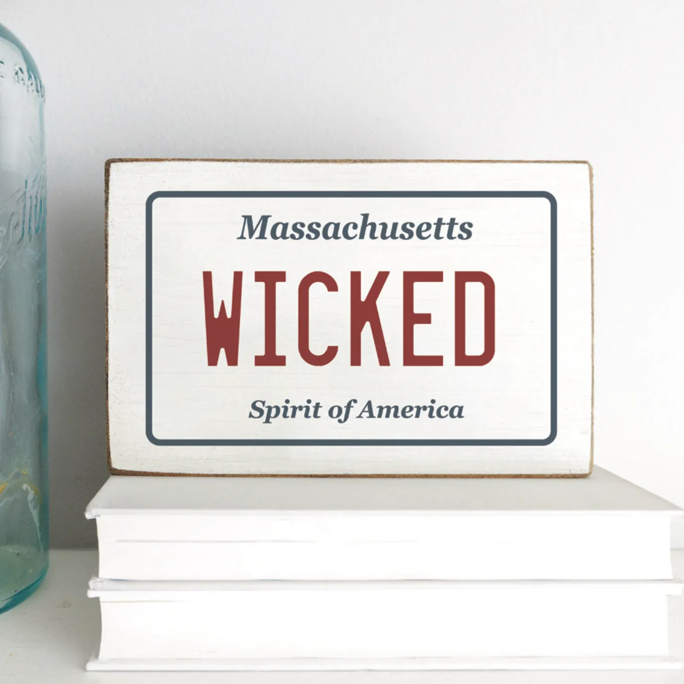 Wicked License Plate Decorative Wooden Block