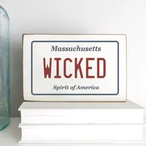Wicked License Plate Decorative Wooden Block