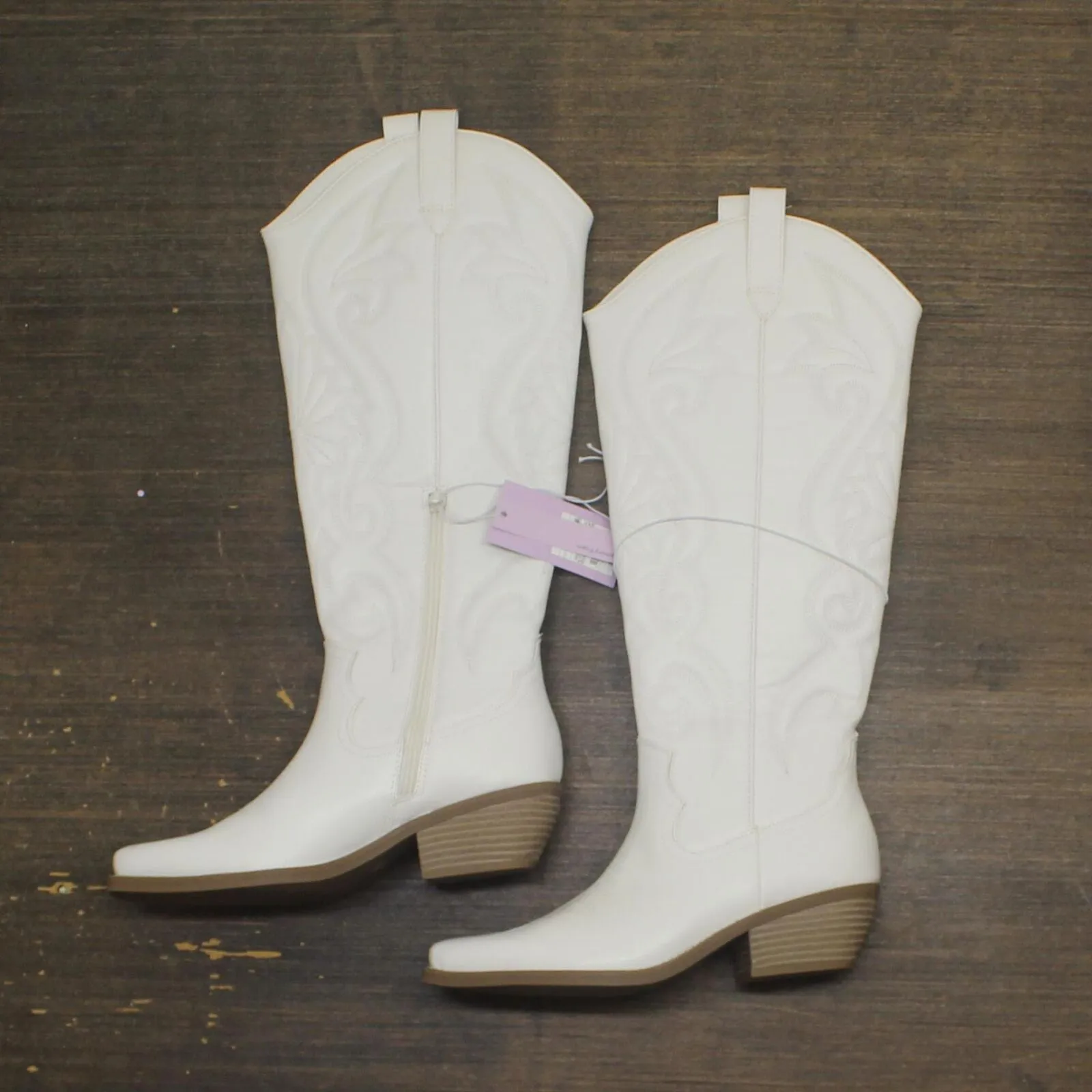 Wild Fable Kenzi Western Boots with Memory Foam Insole Ivory Off White 8.5M