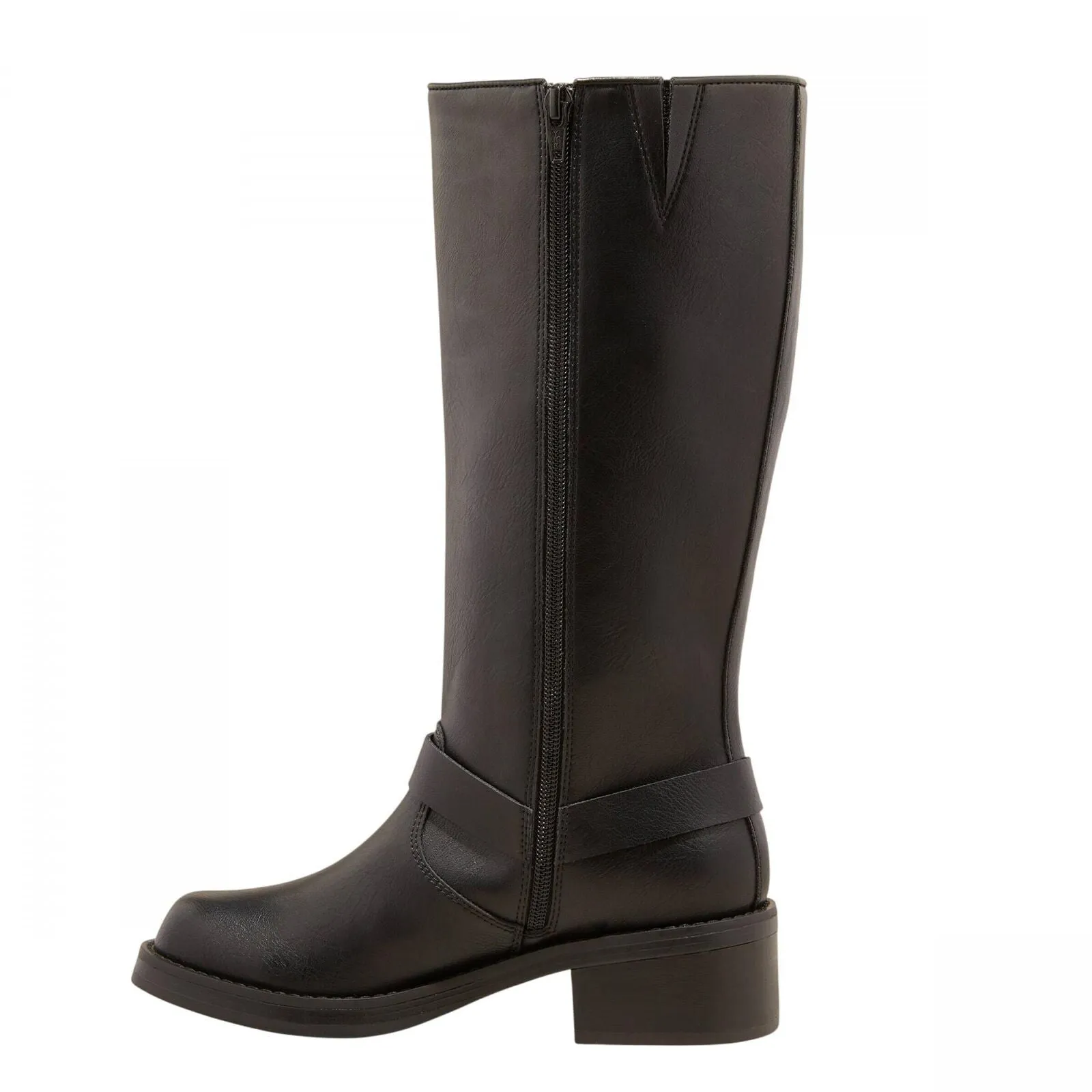 Wild Fable Rebel Distressed Wide Calf Tall Moto Riding Boots Black 7.5M-WC
