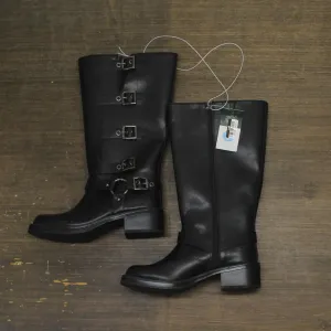 Wild Fable Rebel Distressed Wide Calf Tall Moto Riding Boots Black 7.5M-WC