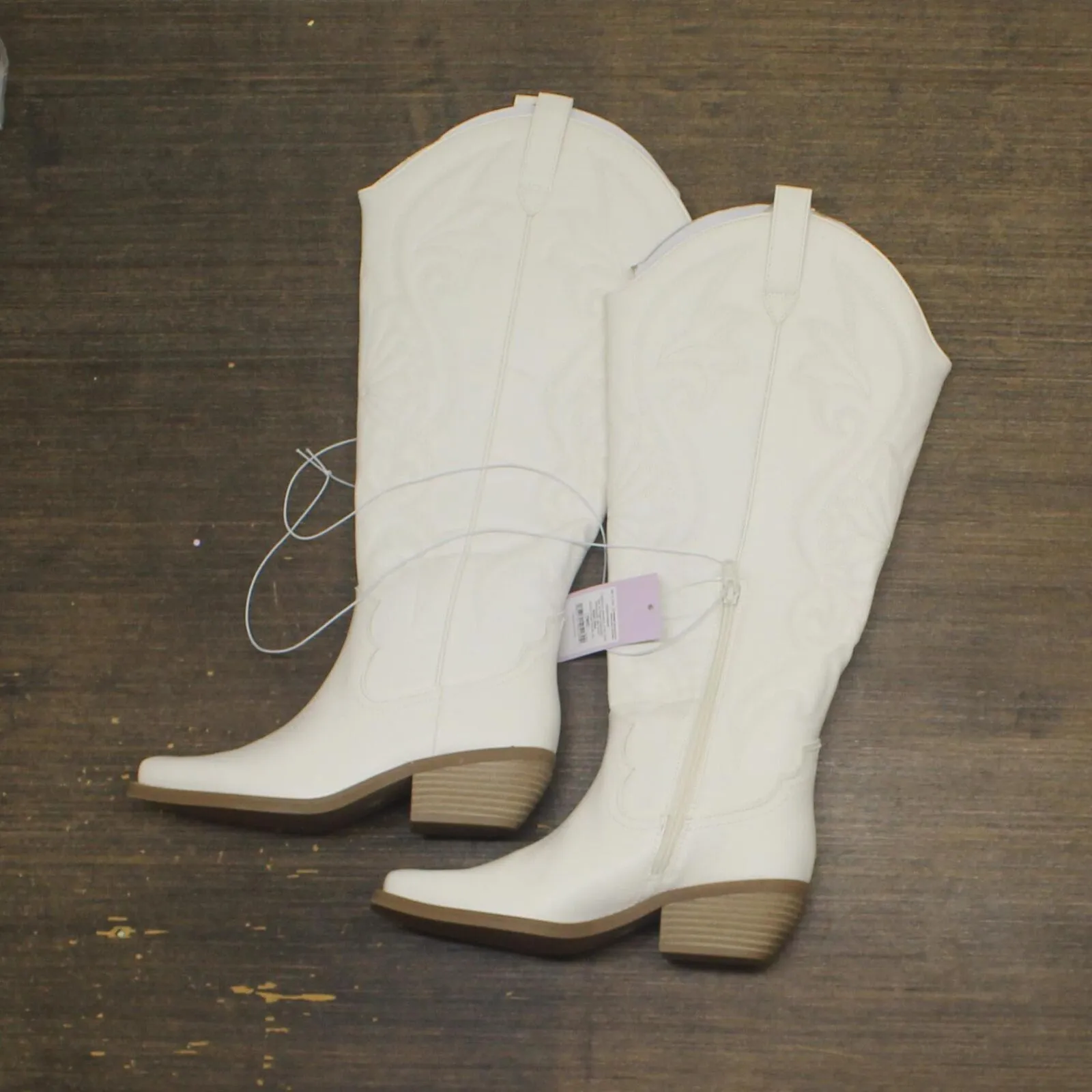 Wild Fable Womens Kenzi Wide Calf Western Boots Insole Ivory Off White 7M-WC