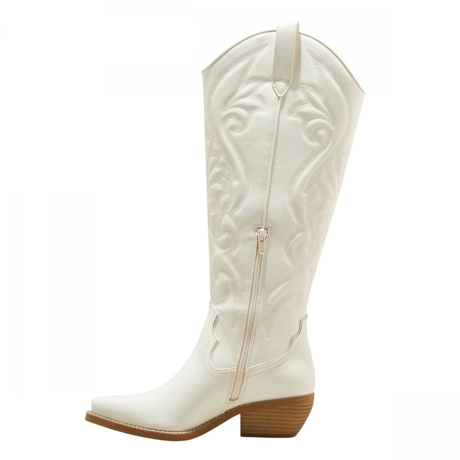 Wild Fable Womens Kenzi Wide Calf Western Boots Insole Ivory Off White 7M-WC