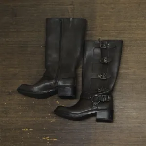 Wild Fable Womens Rebel Tall Moto Buckle Boots 90366583 Brown 6M