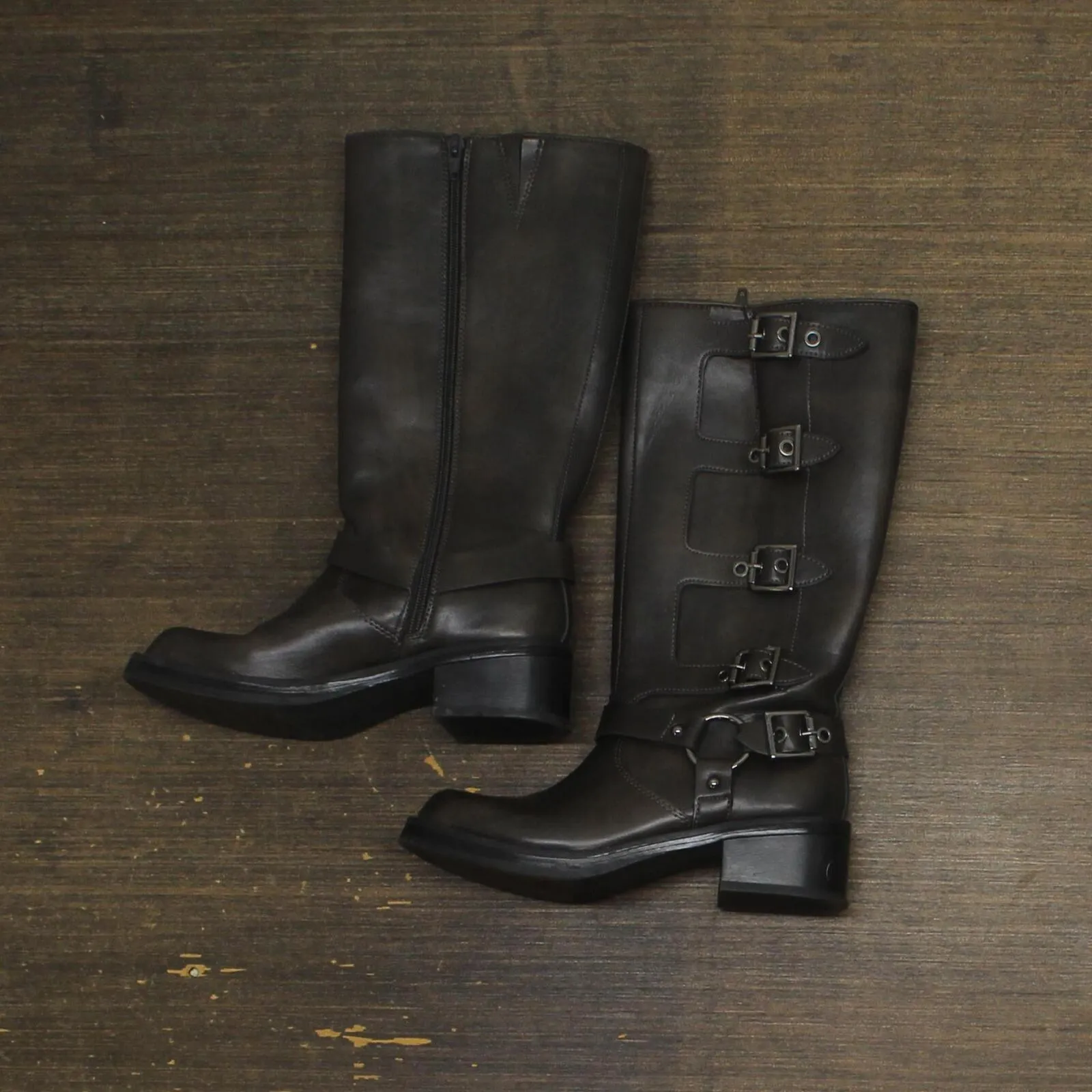 Wild Fable Womens Rebel Tall Moto Buckle Boots 90366583 Brown 6M