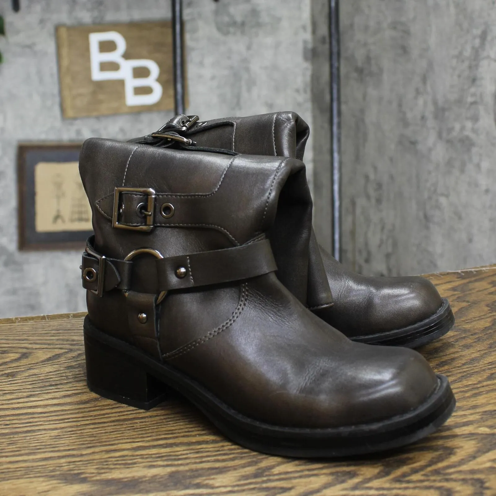 Wild Fable Womens Rebel Tall Moto Buckle Boots 90366583 Brown 6M