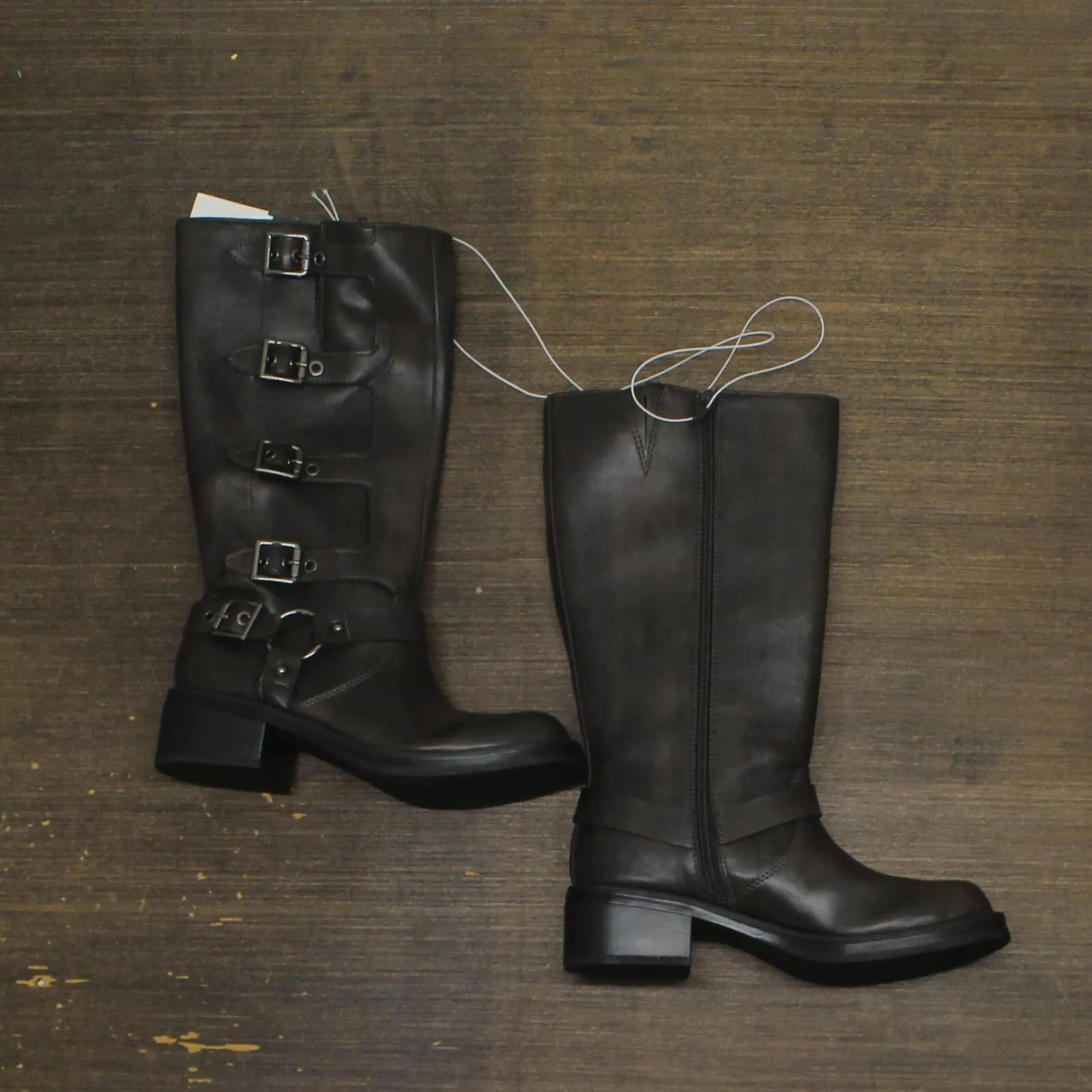 Wild Fable Womens Rebel Tall Moto Buckle Boots 90366583 Brown 7.5M
