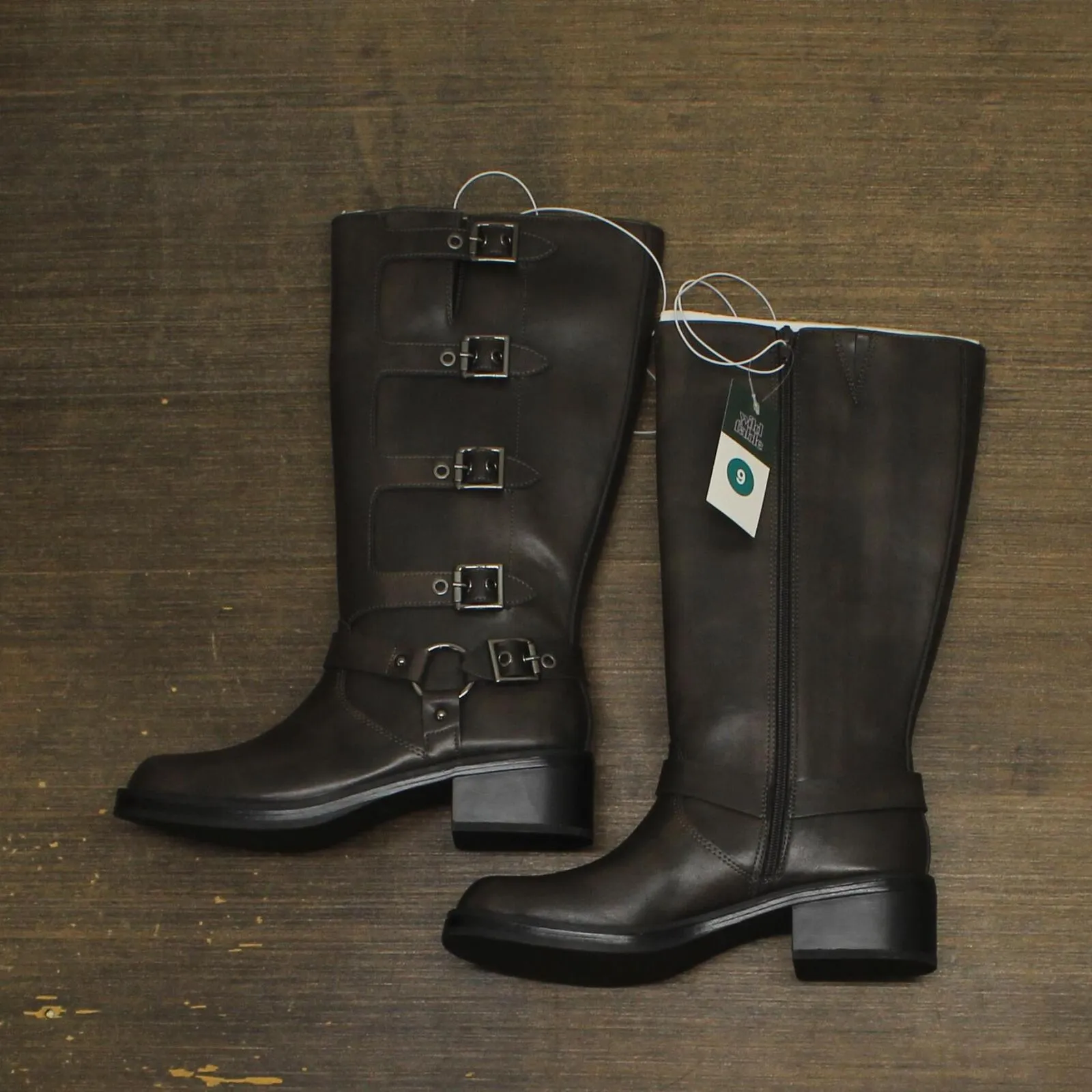 Wild Fable Womens Rebel Tall Moto Buckle Boots 90366583 Brown 9M