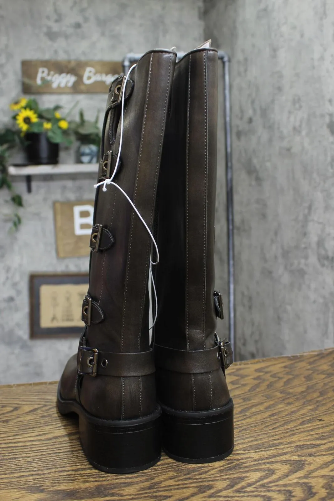 Wild Fable Womens Rebel Tall Moto Buckle Boots 90366583 Brown 9M