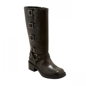 Wild Fable Womens Rebel Tall Moto Buckle Boots 90366583 Brown 9M