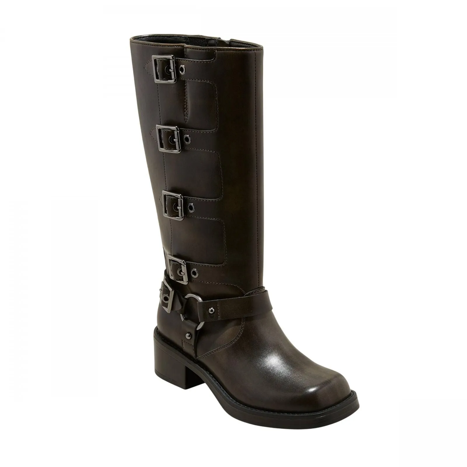 Wild Fable Womens Rebel Tall Moto Buckle Boots 90366583 Brown 9M