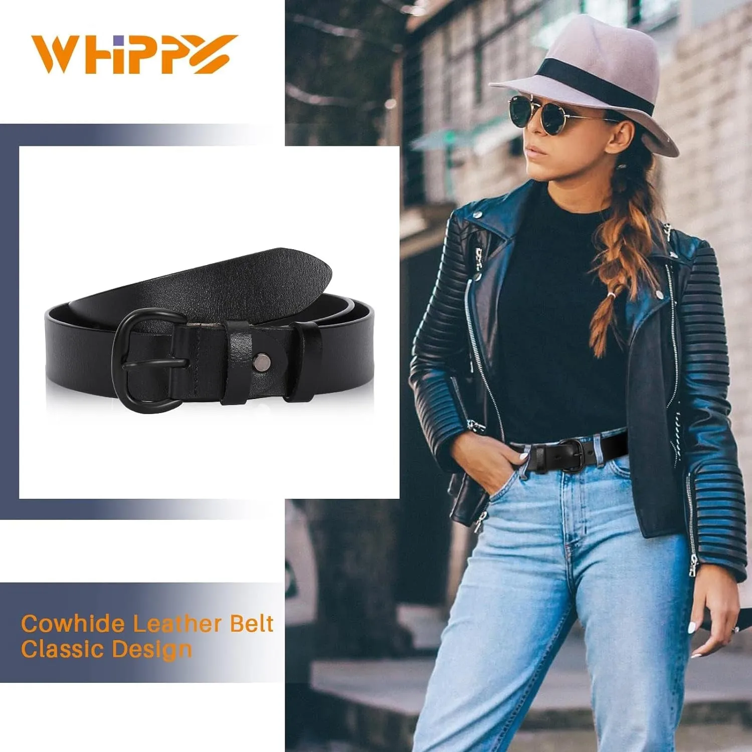 Women Leather Belt for Jeans Pants and Dresses  with Pin Buckle
