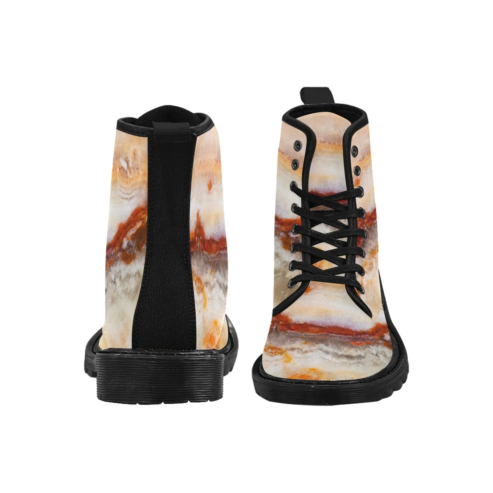 Women's Lace Up Canvas Boots - Banded Onyx