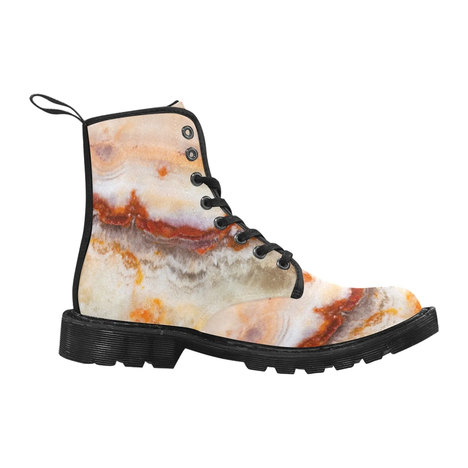 Women's Lace Up Canvas Boots - Banded Onyx