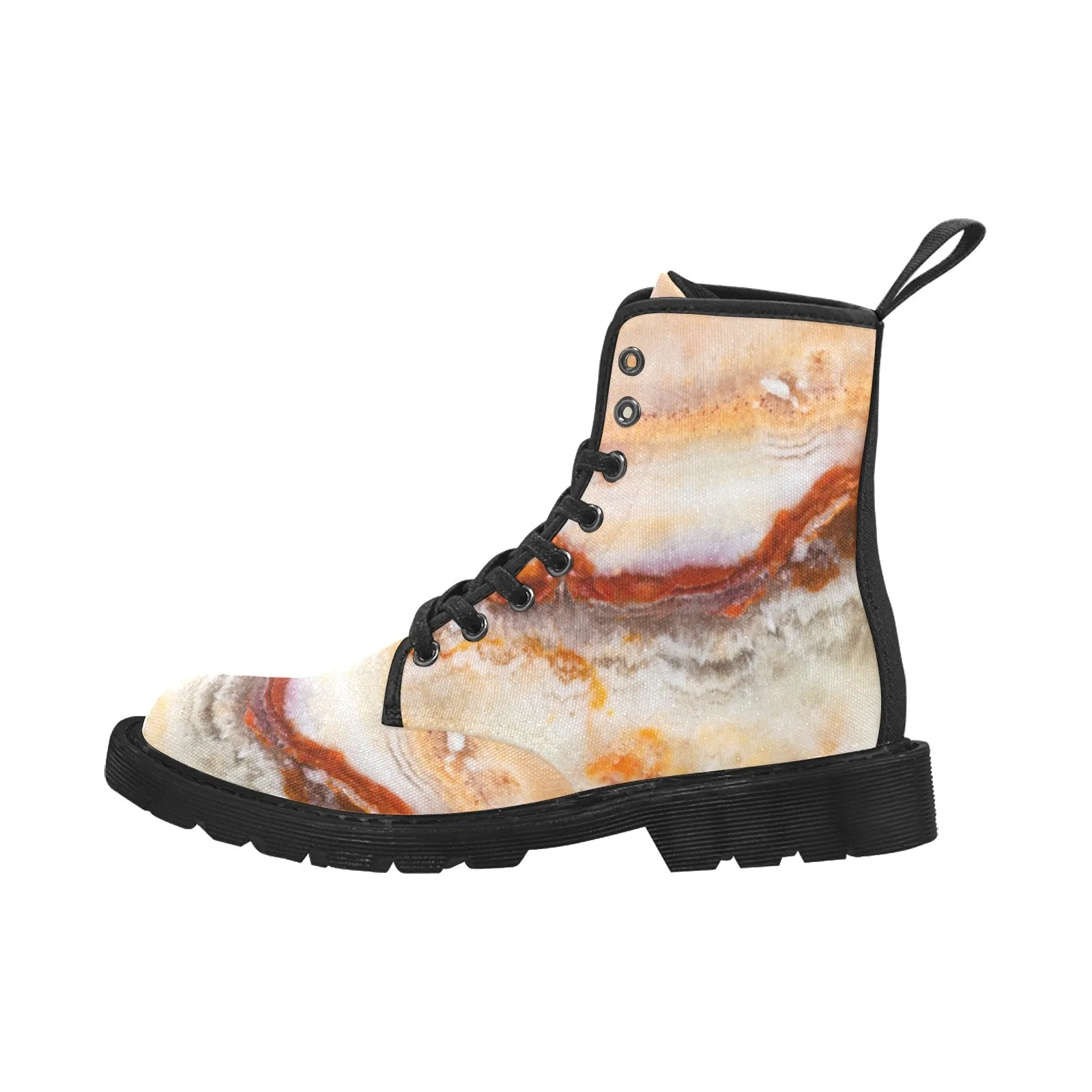 Women's Lace Up Canvas Boots - Banded Onyx