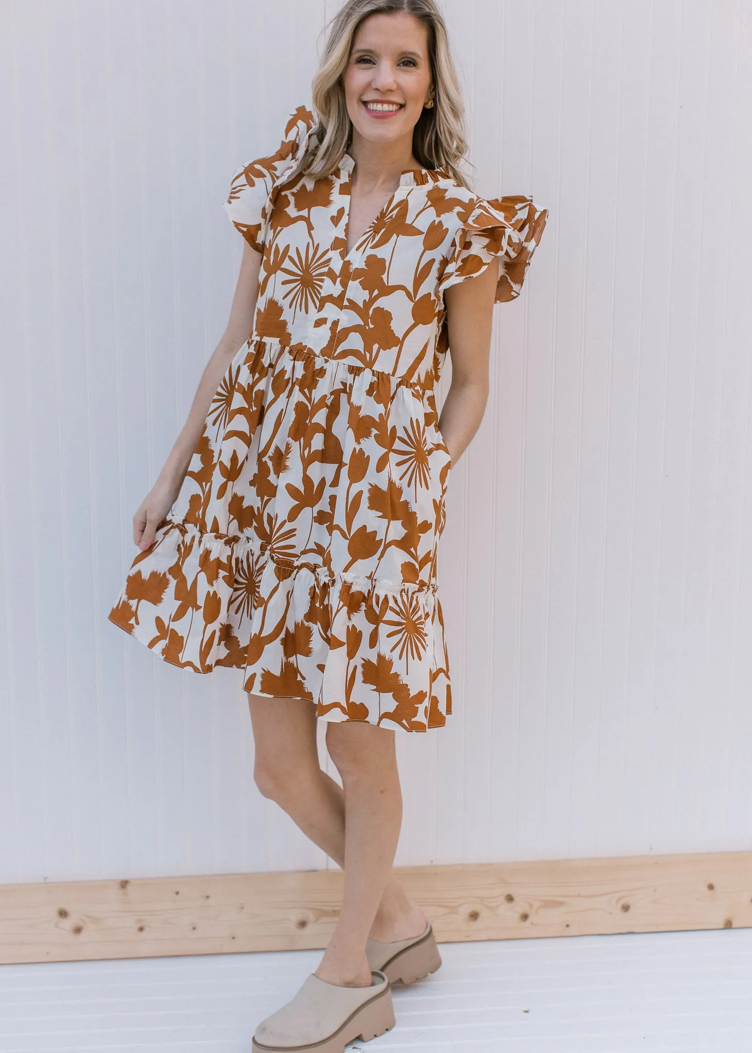 X Neutral Ground Printed Dress