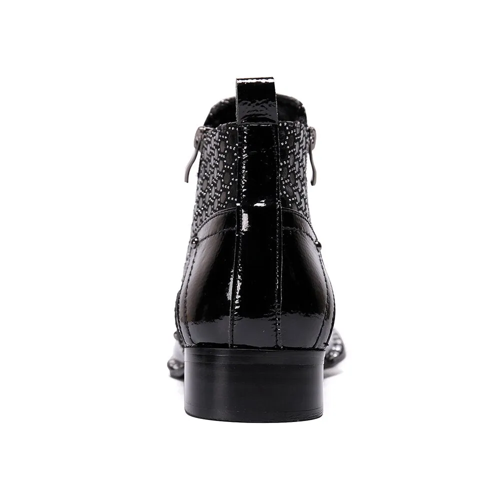 Zipper Short Boots Male Party Formal Dress Shoes Plus Size