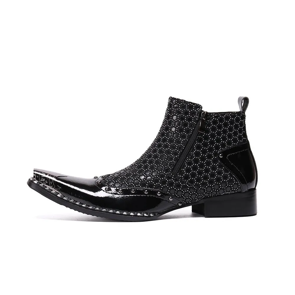 Zipper Short Boots Male Party Formal Dress Shoes Plus Size